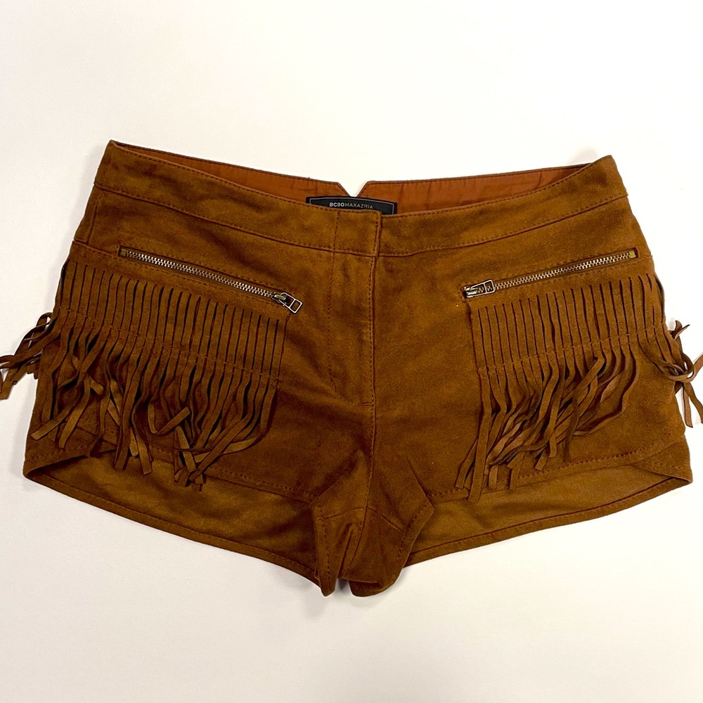 BCBG Women’s Small Faux Suede Fringe Shorts